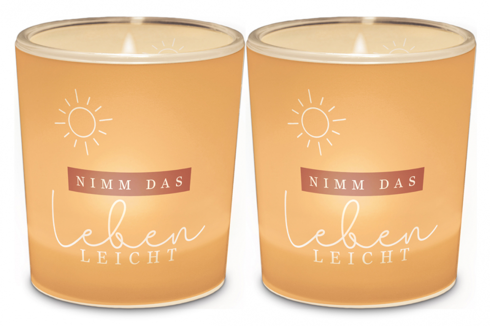 Teelichthalter/Windlicht "NIMM DAS LEBEN LEICHT" - Cosy Moments